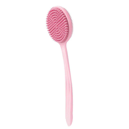 Silicone Back Scrubber with Long Handle, Double Sided pink by HitMyNeed