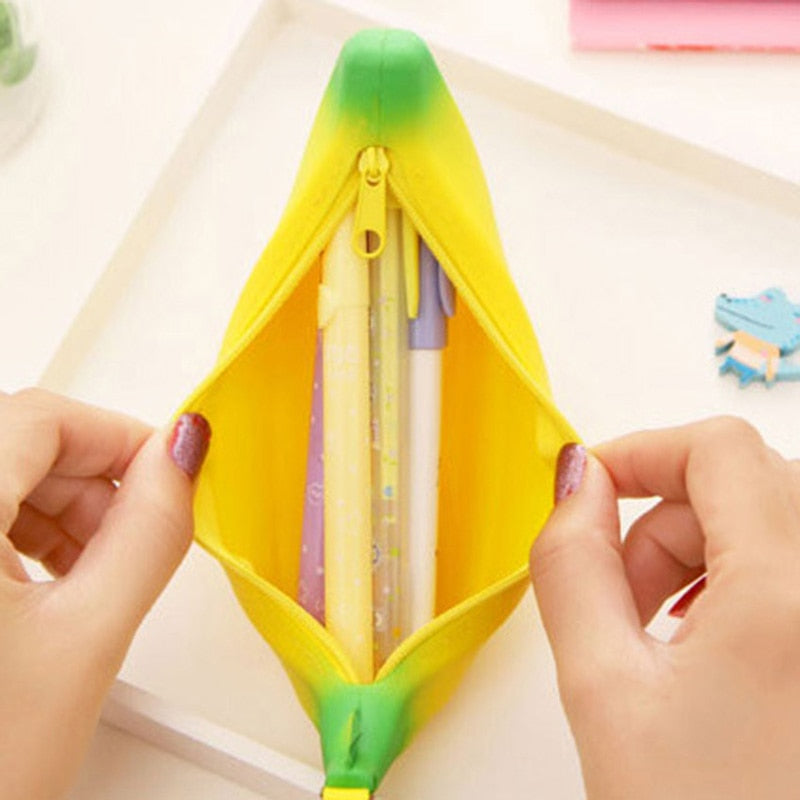 Silicone Banana Pencil Case with Wrist Strap by HitMyNeed