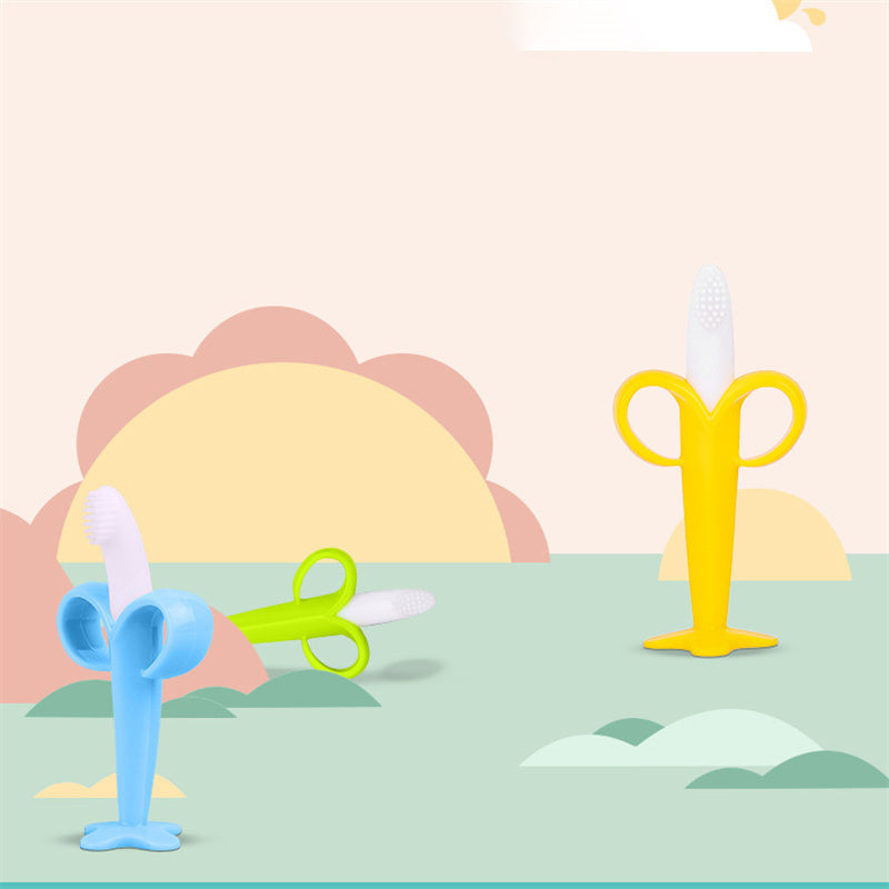 Silicone Banana Toothbrush Teether for Babies by HitMyNeed