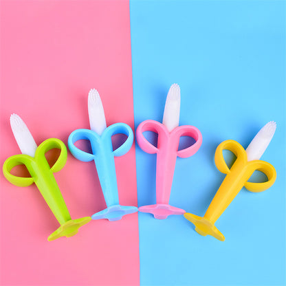 Silicone Banana Toothbrush Teether for Babies by HitMyNeed
