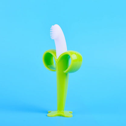 Silicone Banana Toothbrush Teether for Babies b by HitMyNeed