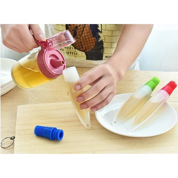 Silicone Basting Brush with Refillable Oil Container by HitMyNeed
