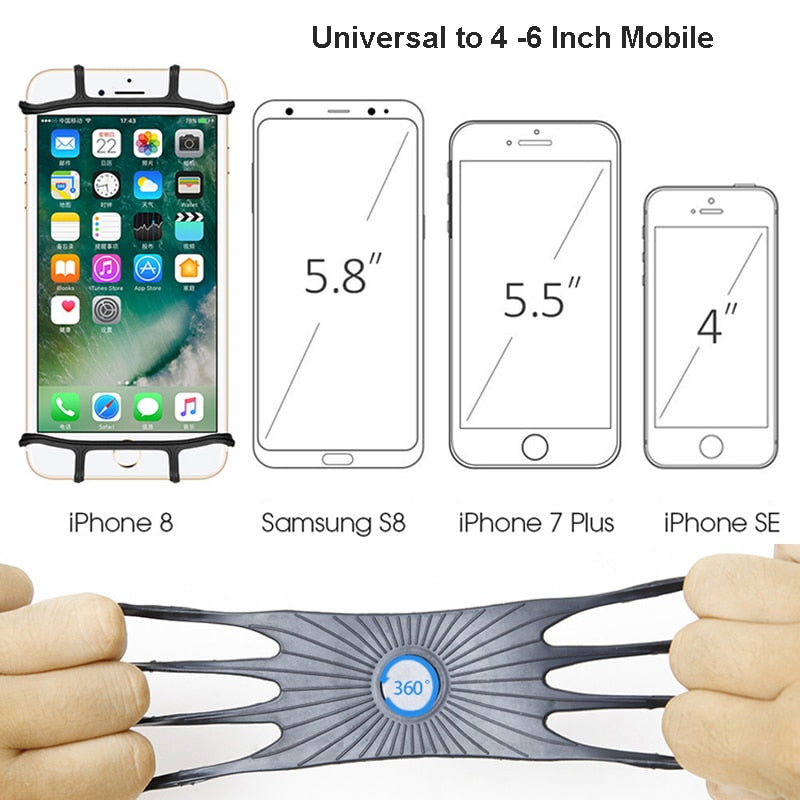 Silicone Bike Phone Holder, 4-6.5 inch Phones by HitMyNeed