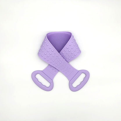 Silicone Body & Back Scrubber Exfoliating Strap purple by HitMyNeed