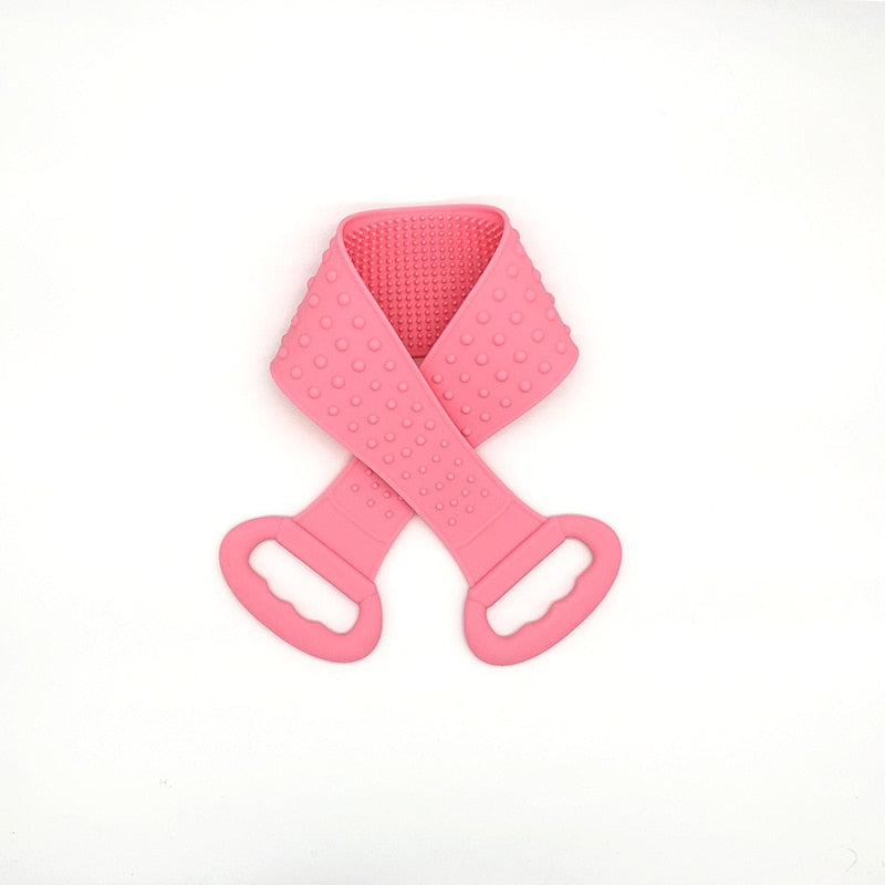 Silicone Body & Back Scrubber Exfoliating Strap red by HitMyNeed