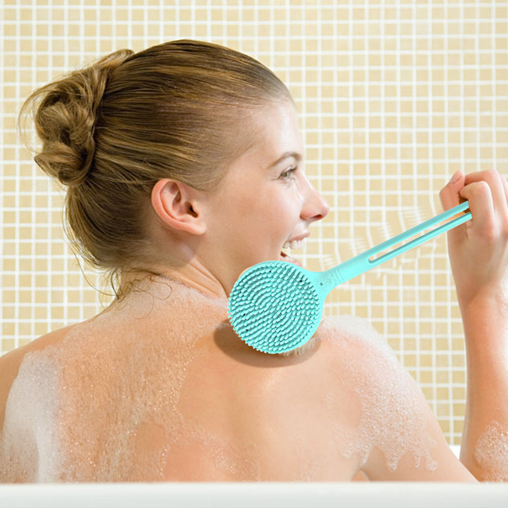 Silicone Body Scrub Brush with Long Handle by HitMyNeed