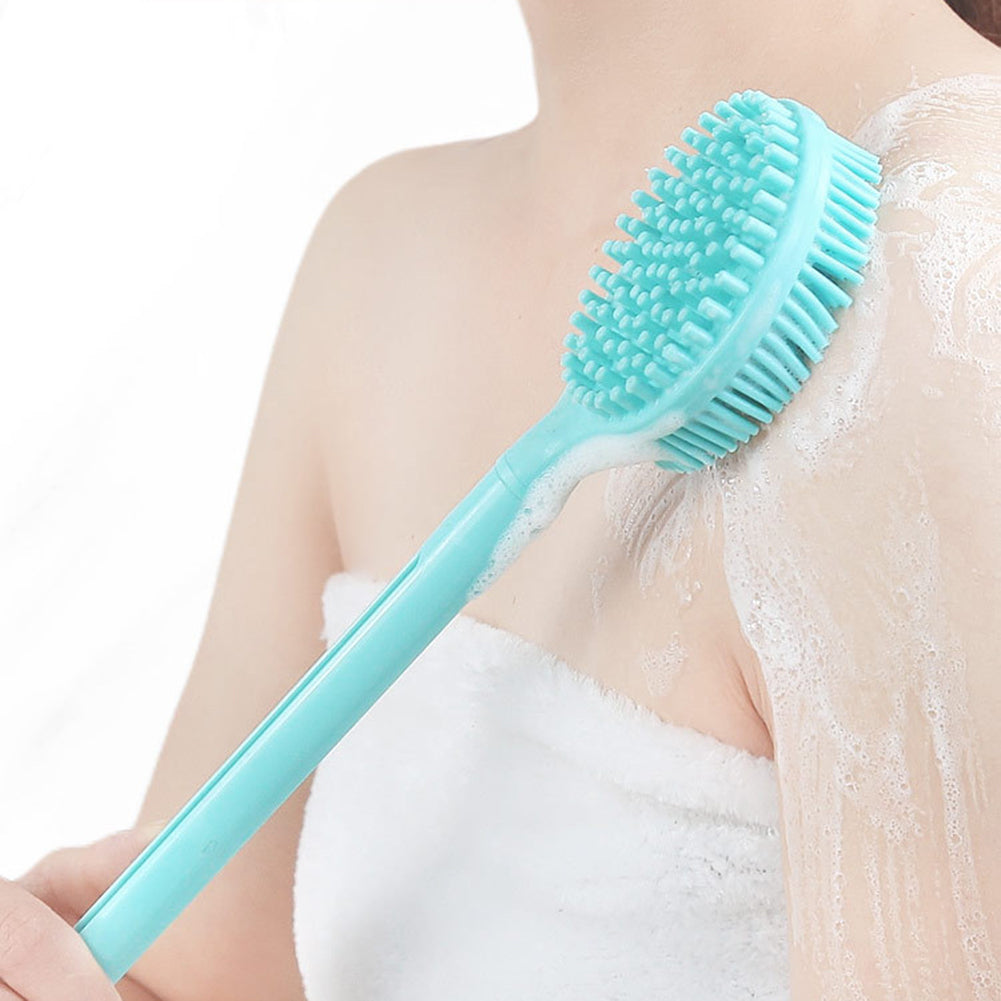 Silicone Body Scrub Brush with Long Handle by HitMyNeed