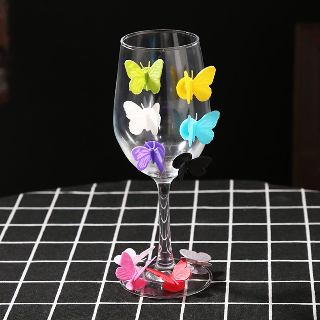 Silicone Butterfly Wine Glass Markers, 10 Pack by HitMyNeed