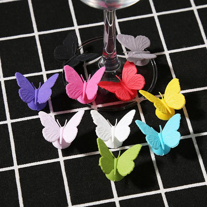Silicone Butterfly Wine Glass Markers, 10 Pack by HitMyNeed