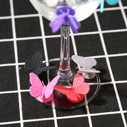Silicone Butterfly Wine Glass Markers, 10 Pack by HitMyNeed