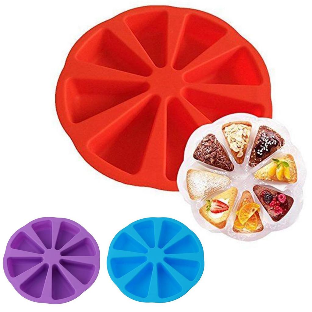 Silicone Cake Slice Baking Tray Mold, 8-Cavity Round by HitMyNeed