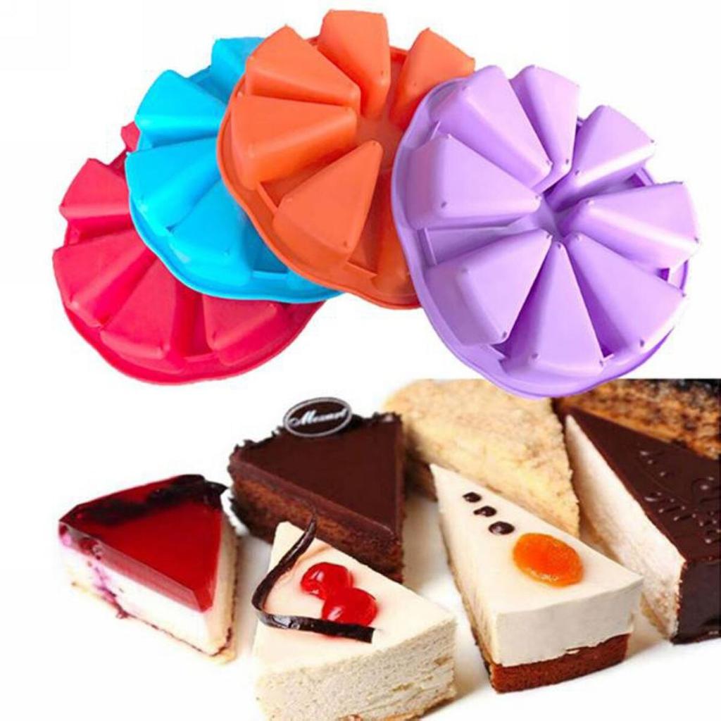 Silicone Cake Slice Baking Tray Mold, 8-Cavity Round by HitMyNeed