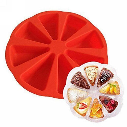 Silicone Cake Slice Baking Tray Mold, 8-Cavity Round by HitMyNeed