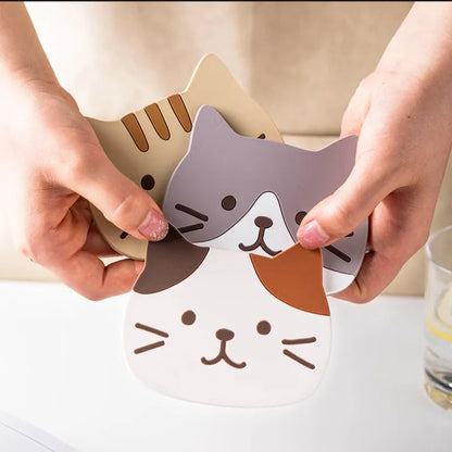 Silicone Cat Drink Coaster for Hot & Cold Beverages by HitMyNeed