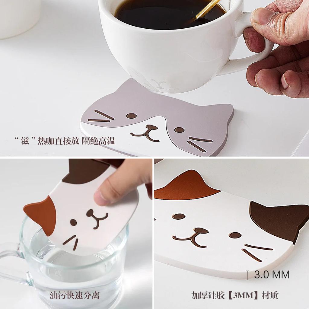 Silicone Cat Drink Coaster for Hot & Cold Beverages by HitMyNeed