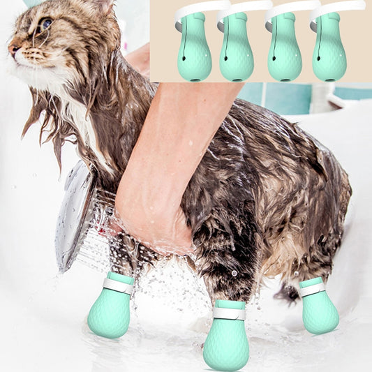 Silicone Cat Paw Protection Anti-Scratch Shoes (4pcs) by HitMyNeed