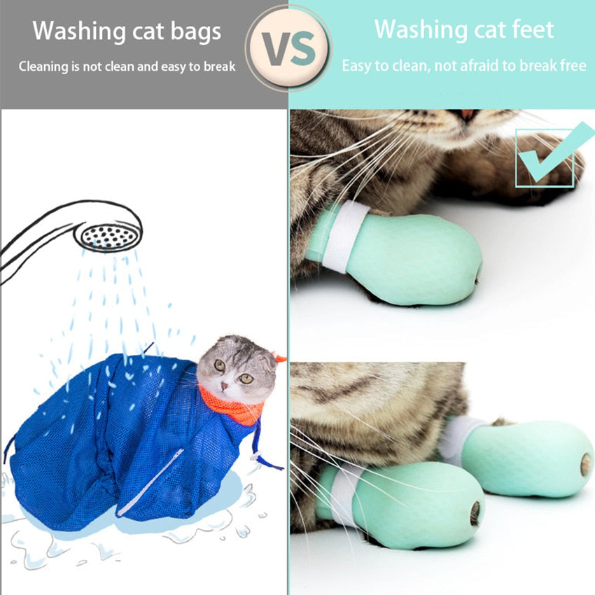 Silicone Cat Paw Protection Anti-Scratch Shoes (4pcs) by HitMyNeed
