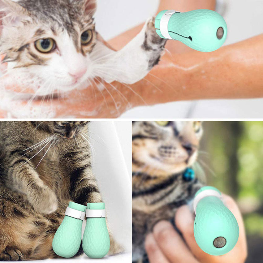 Silicone Cat Paw Protection Anti-Scratch Shoes (4pcs) by HitMyNeed