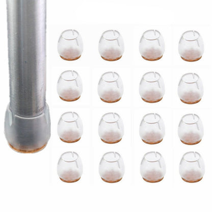 Silicone Chair Leg Protectors with Felt Pads (16 Pack) by HitMyNeed
