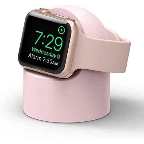Silicone Charger Stand Dock for Apple Watch Series 2-9 SE pink by HitMyNeed