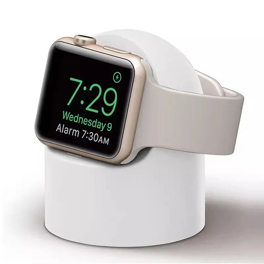 Silicone Charger Stand Dock for Apple Watch Series 2-9 SE white by HitMyNeed