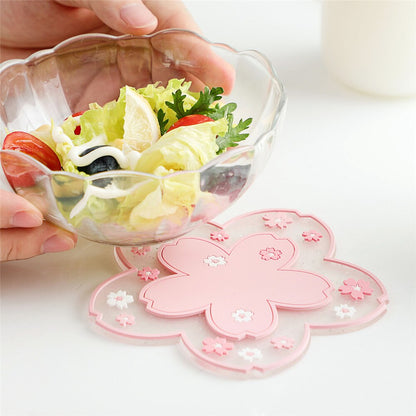 Silicone Cherry Blossom Coasters Set of 2 by HitMyNeed