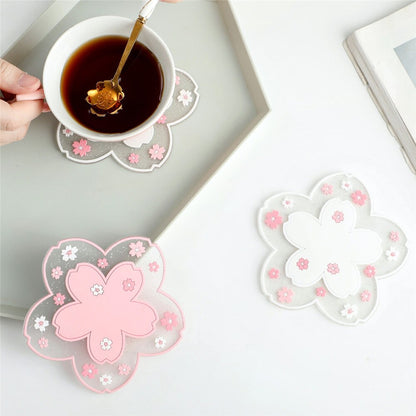 Silicone Cherry Blossom Coasters Set of 2 by HitMyNeed