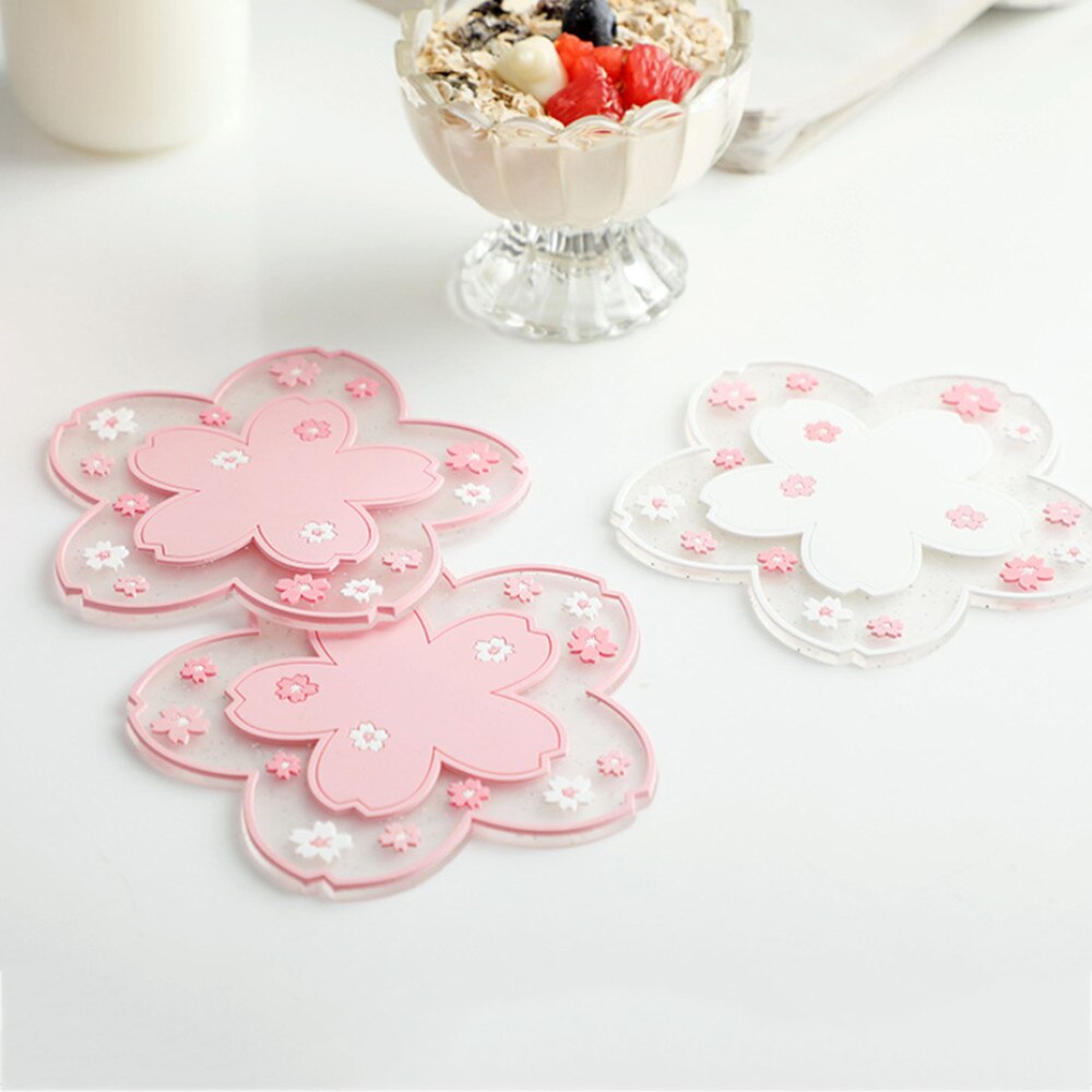 Silicone Cherry Blossom Coasters Set of 2 by HitMyNeed