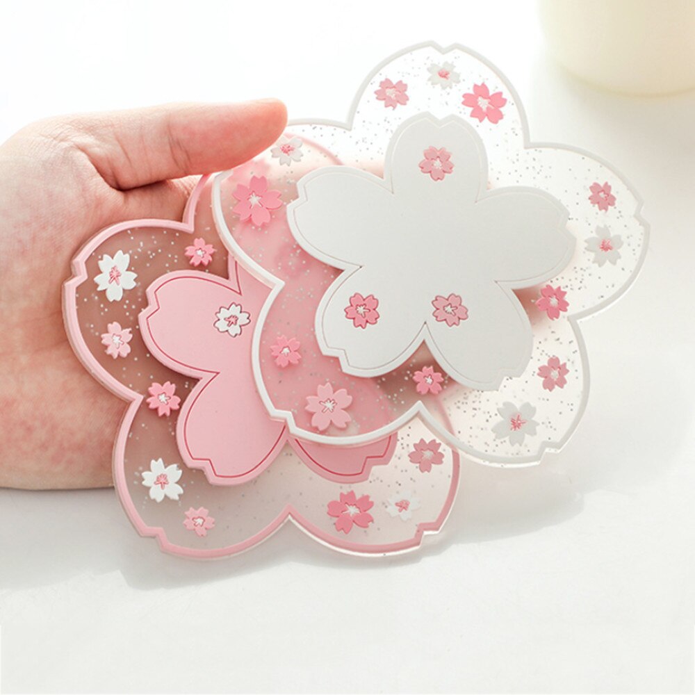 Silicone Cherry Blossom Coasters Set of 2 by HitMyNeed