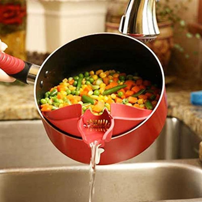 Silicone Clip-On Pouring Spout with Strainer by HitMyNeed