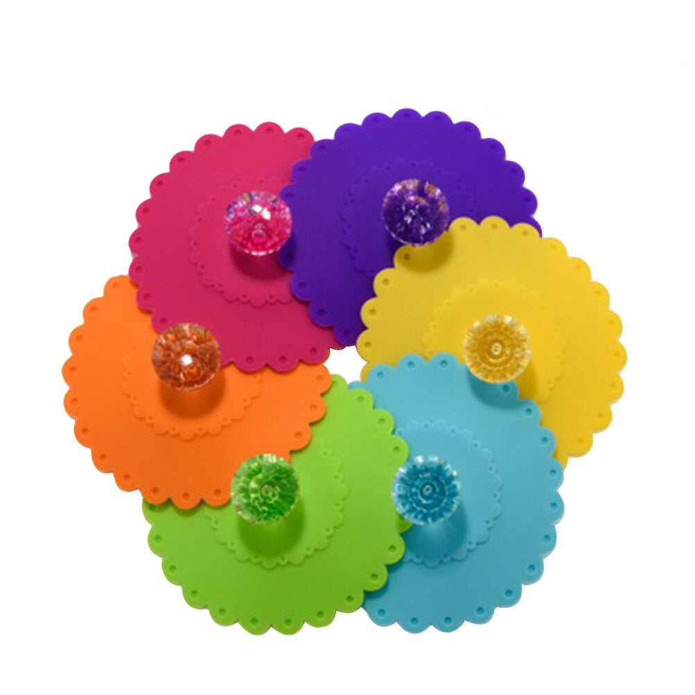 Silicone Cup Lids Set of 6 - Reusable Mug Covers by HitMyNeed