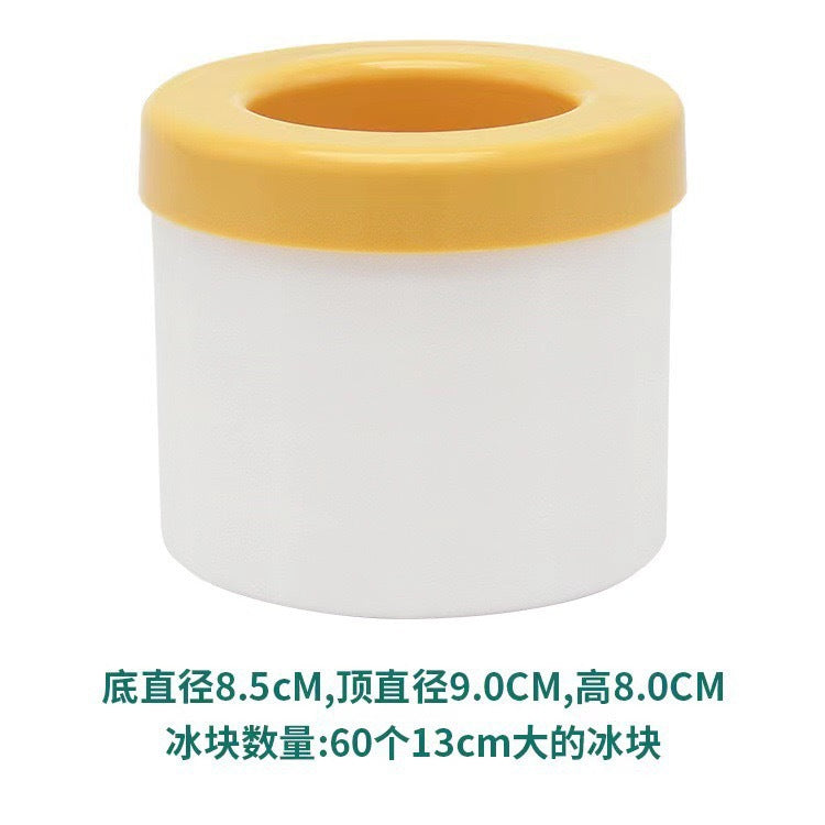 Silicone Cylinder Ice Mold for Slow-Melting Ice orange-lid by HitMyNeed