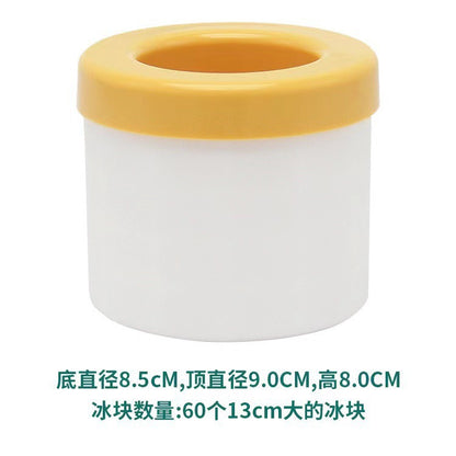Silicone Cylinder Ice Mold for Slow-Melting Ice orange-lid by HitMyNeed