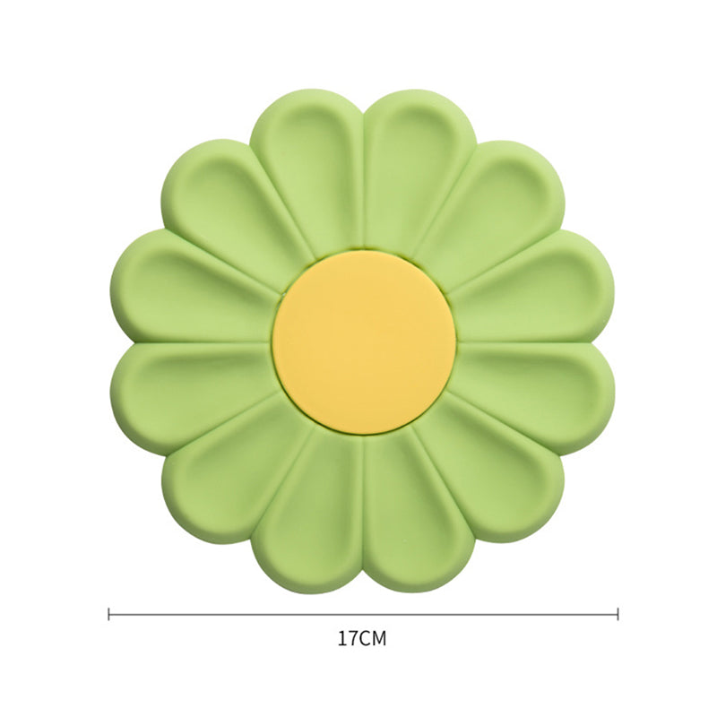 Silicone Daisy Coaster - Non-Slip Heat-Resistant Mat gn by HitMyNeed