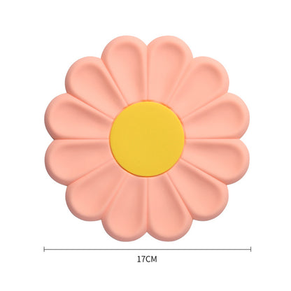 Silicone Daisy Coaster - Non-Slip Heat-Resistant Mat pk by HitMyNeed