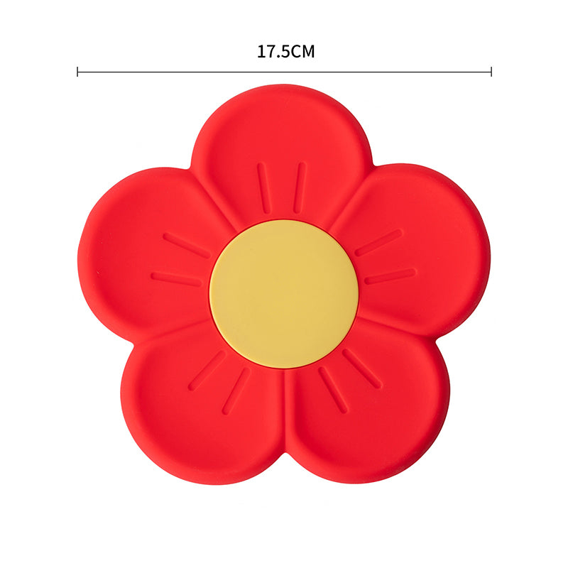 Silicone Daisy Coaster - Non-Slip Heat-Resistant Mat rd by HitMyNeed