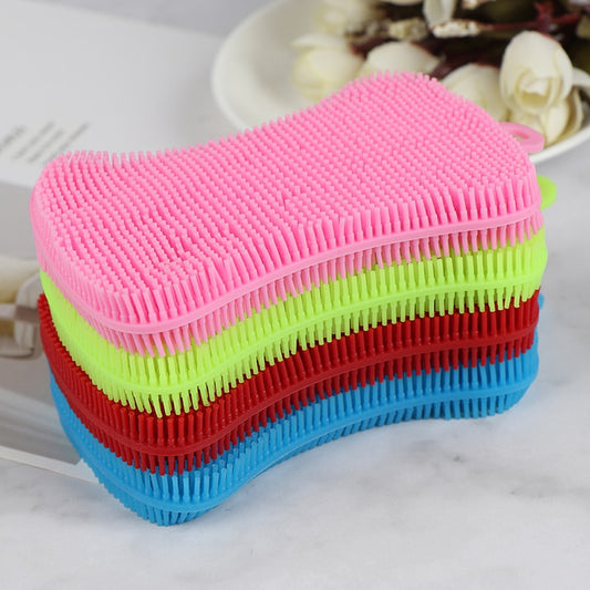 Silicone Dish Scrubber Reusable Sponge Pad by HitMyNeed