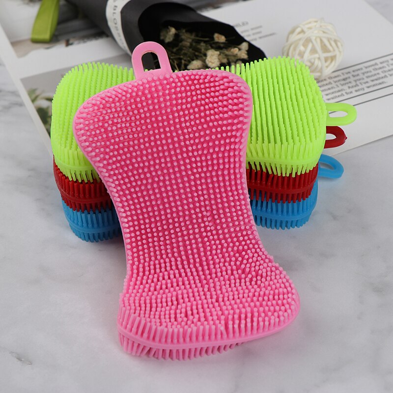 Silicone Dish Scrubber Reusable Sponge Pad by HitMyNeed