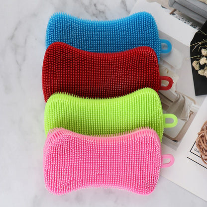 Silicone Dish Scrubber Reusable Sponge Pad by HitMyNeed