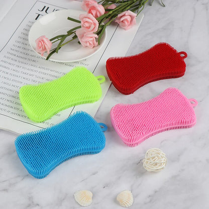 Silicone Dish Scrubber Reusable Sponge Pad by HitMyNeed