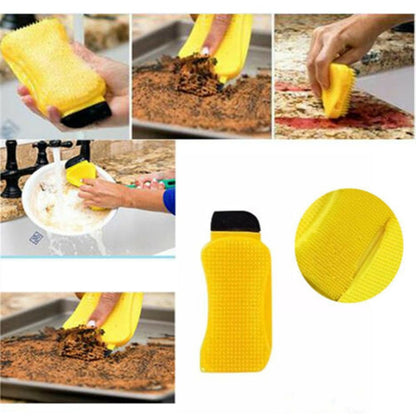 Silicone Dish Sponge 3-in-1 Cleaner with Soap Dispenser by HitMyNeed