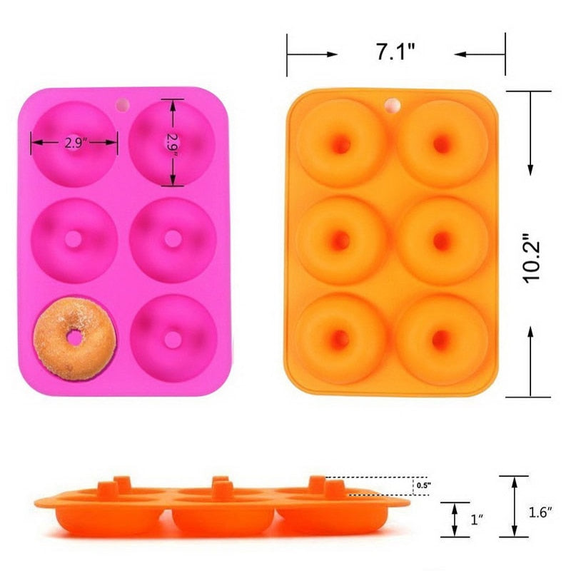 Silicone Donut Baking Mold, 6-Cavity Ring Tray by HitMyNeed