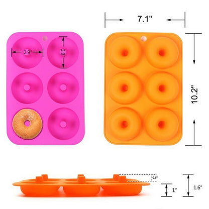 Silicone Donut Baking Mold, 6-Cavity Ring Tray by HitMyNeed
