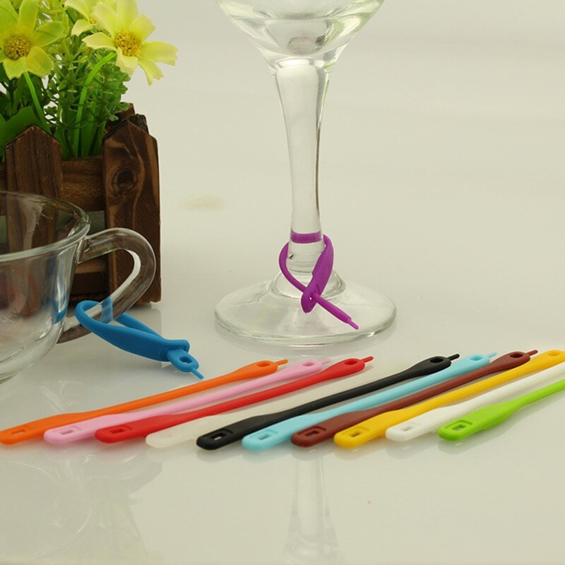Silicone Drink Glass Tags Set of 12 by HitMyNeed