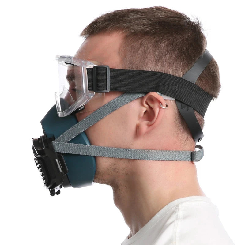 Silicone Dust Mask with Filters and Safety Glasses by HitMyNeed