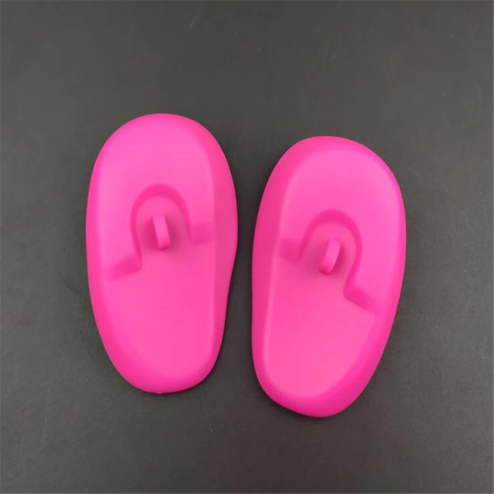 Silicone Ear Covers for Hair Dye & Shower (2 Pack) pink by HitMyNeed