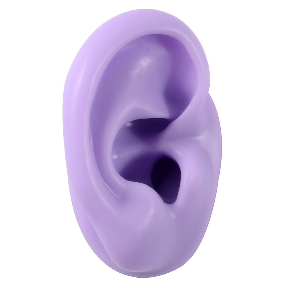 Silicone Ear Model Display with Acrylic Stand purple-right-ear by HitMyNeed