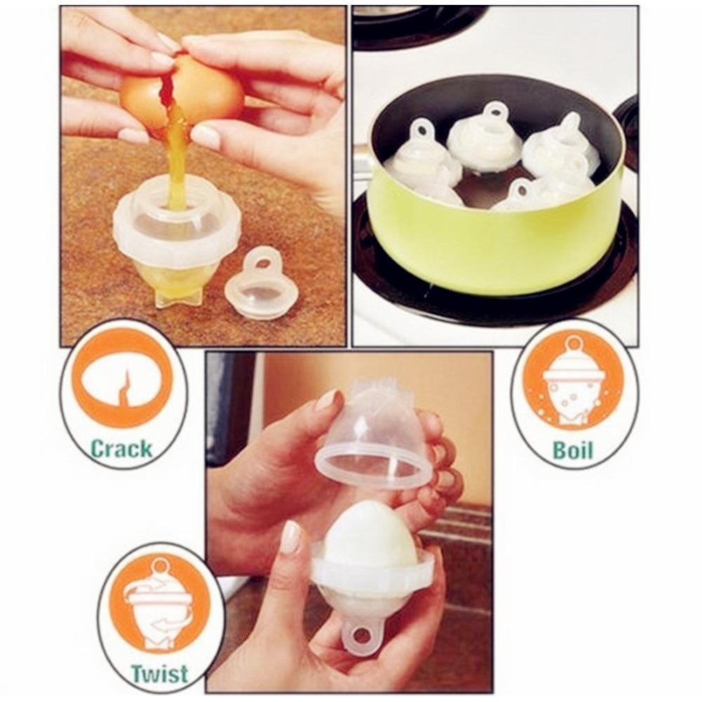 Silicone Egg Cooker Cups Set of 6 with Yolk Separator by HitMyNeed