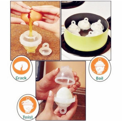 Silicone Egg Cooker Cups Set of 6 with Yolk Separator by HitMyNeed