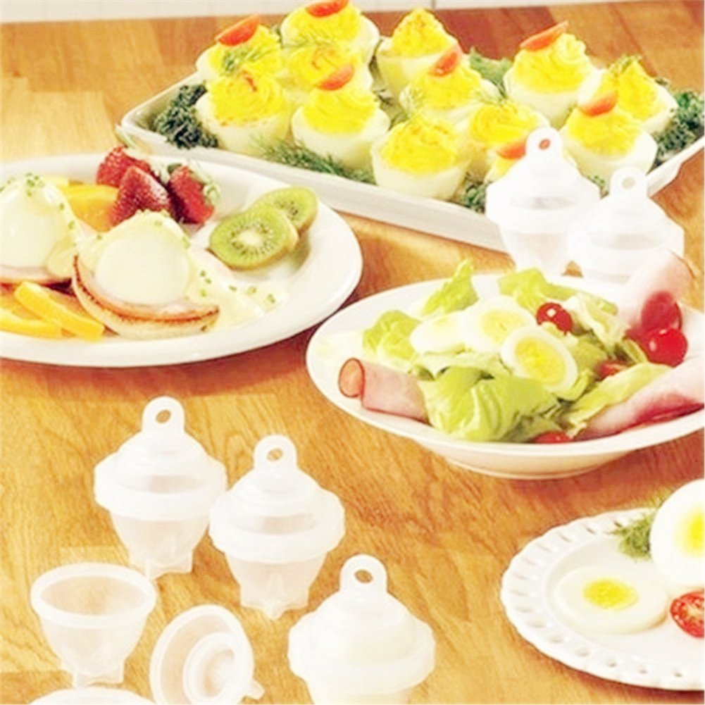 Silicone Egg Cooker Cups Set of 6 with Yolk Separator by HitMyNeed